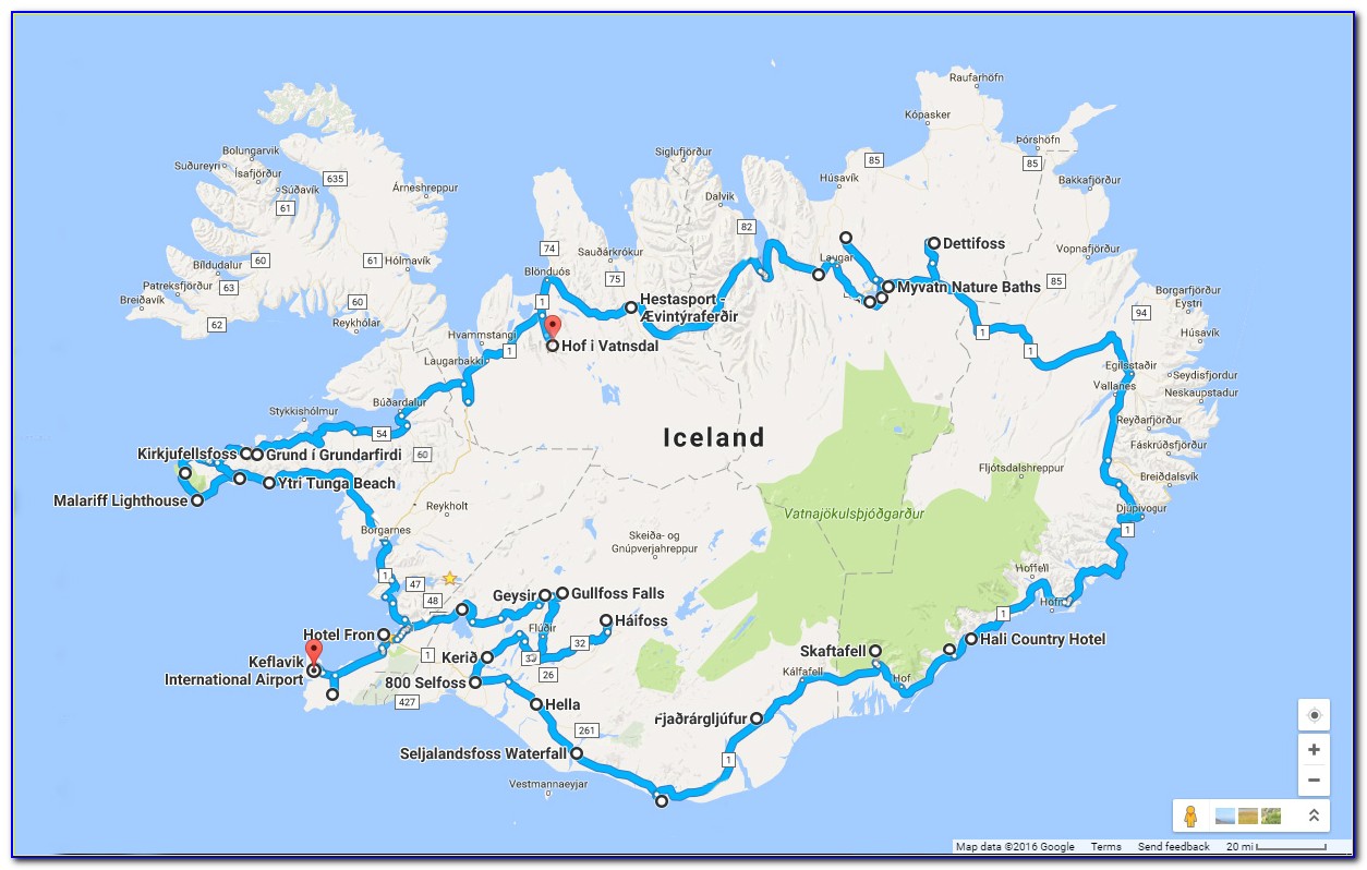 Iceland Road Trip Google Maps