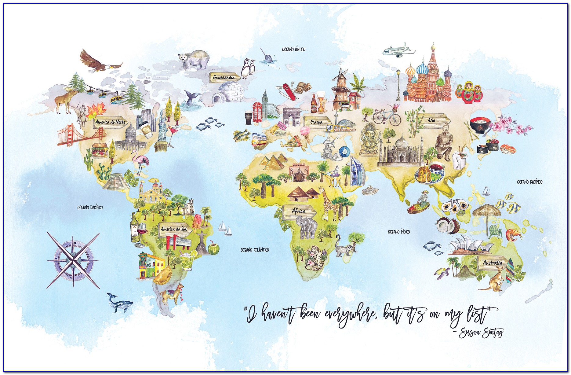 Illustrated World Map Araling Panlipunan