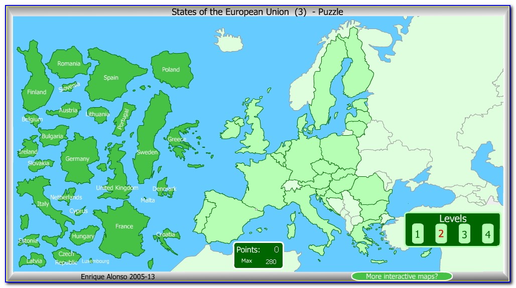 Interactive Map Puzzle Europe
