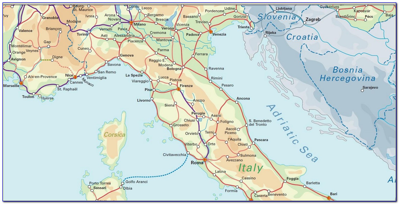 Italy Rail Map Rome