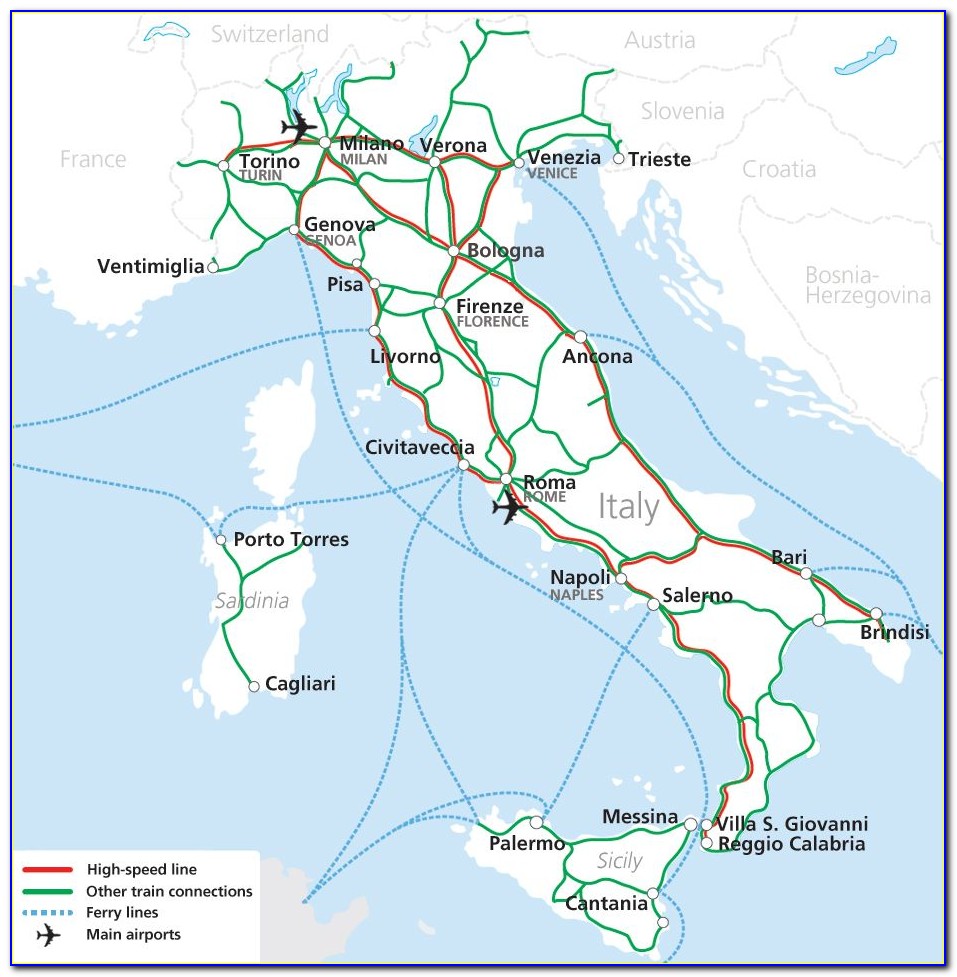 Italy Rail Map Tuscany