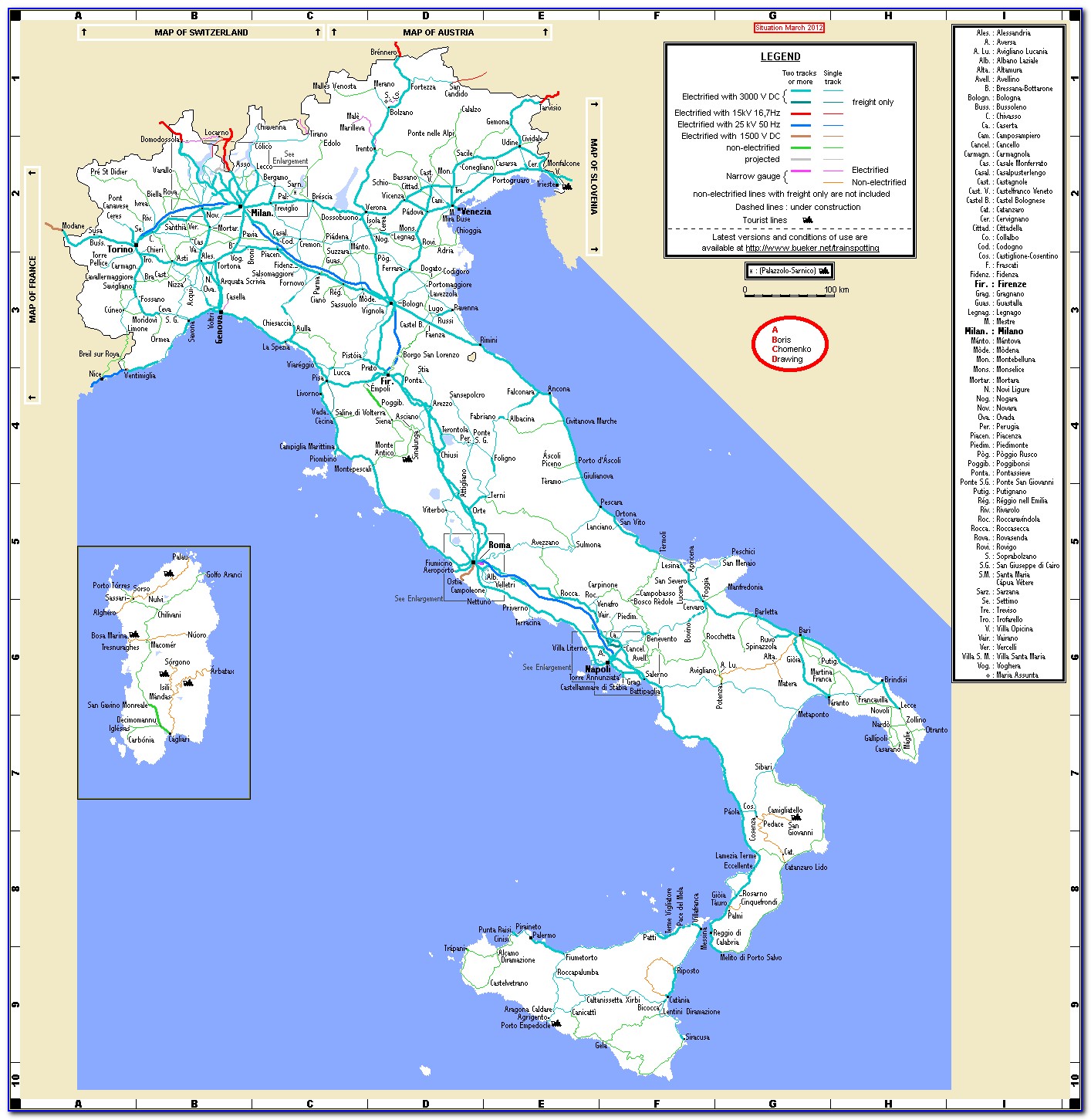 Italy Railway Map