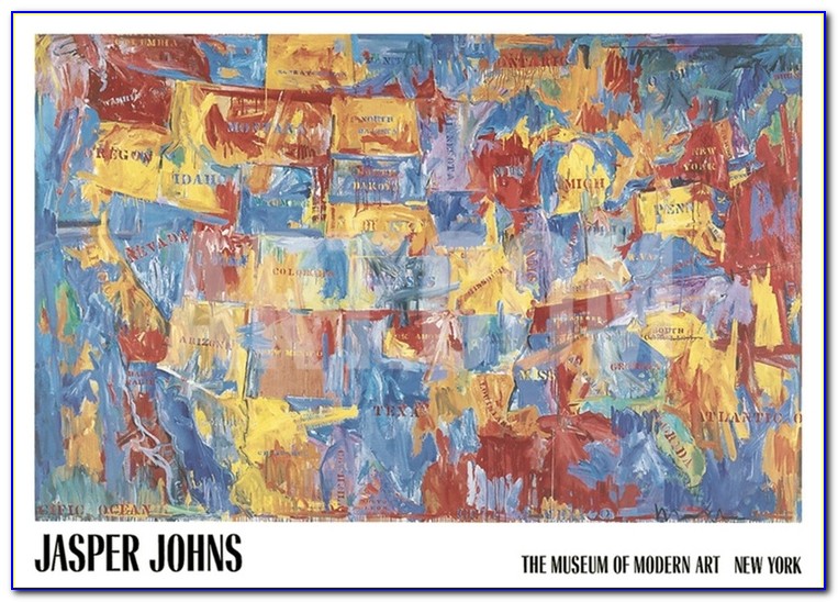 Jasper Johns Map Print