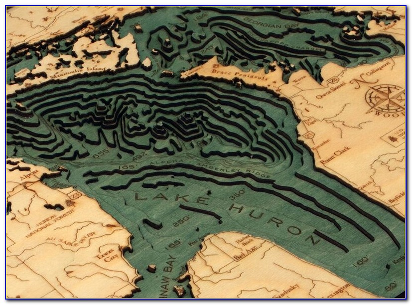 Lake Huron Topographical Map