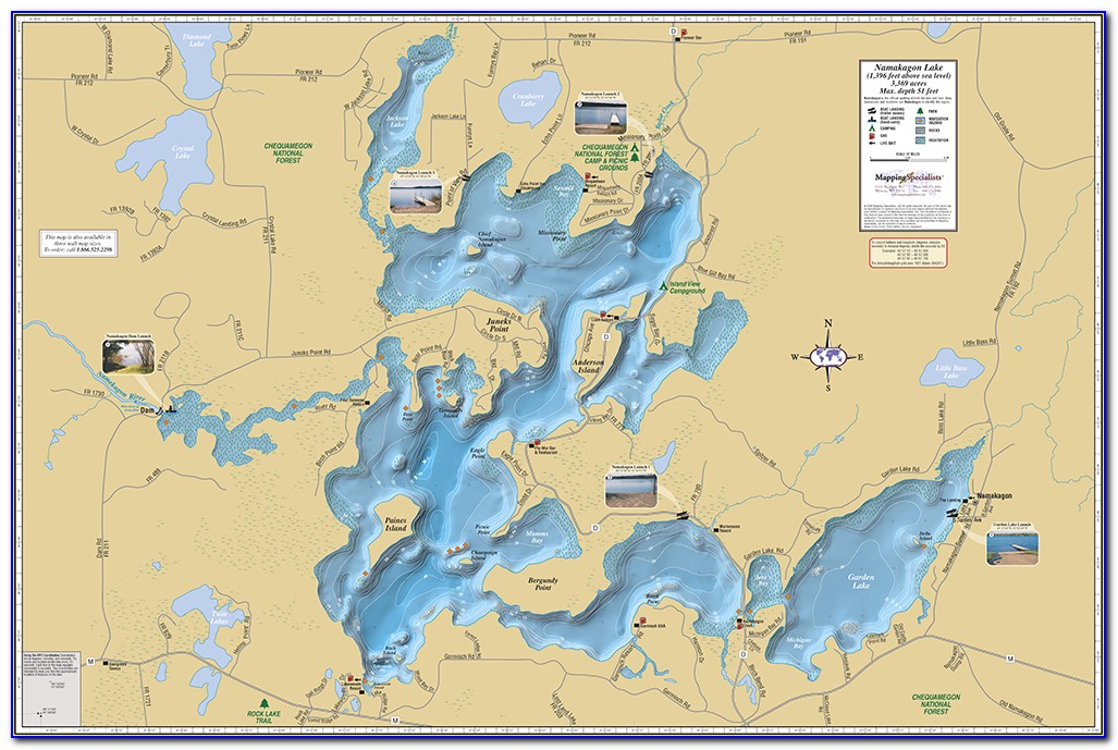 Lake Namakagon Fishing Map