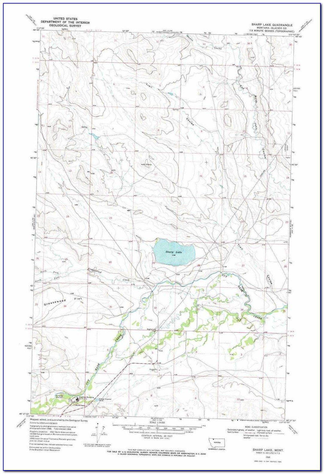 Lake Sharpe Contour Map