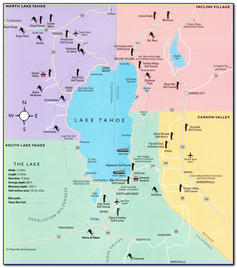 Lake Tahoe Casino Hotels Map
