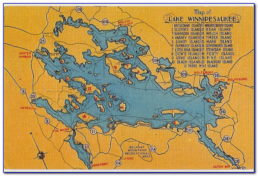 Lake Winnipesaukee Map Of Islands