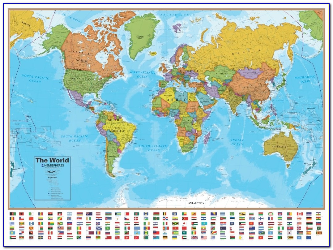 Laminated Map Of The World Poster