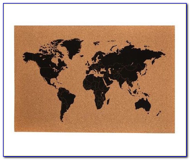 Large Map Of The World Cork Board