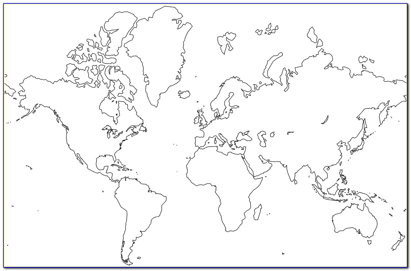 Large Printable Blank World Map Pdf