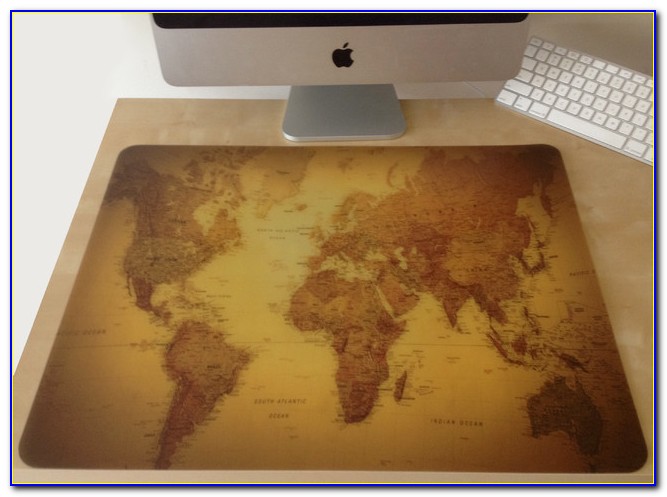 Large World Map Desk Pad