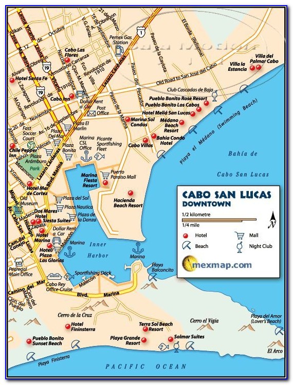 Los Cabos Hotel Strip Map