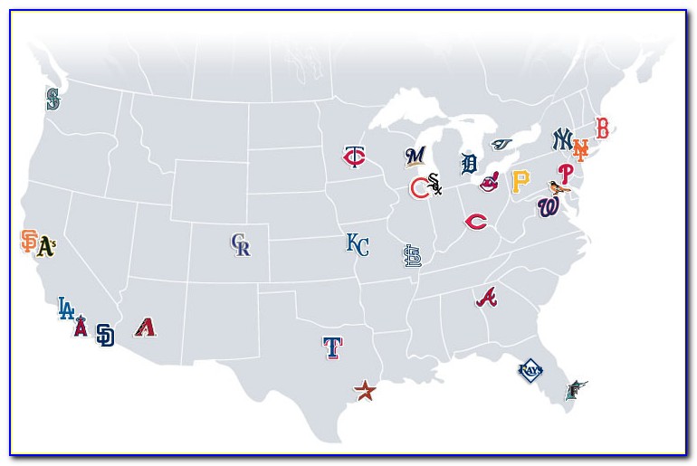 Major League Baseball Teams Map