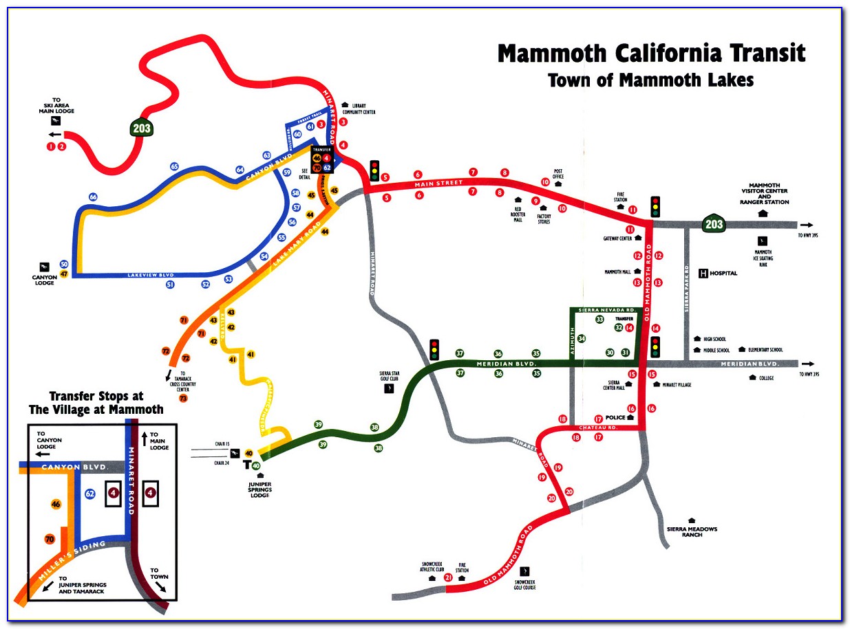 Mammoth Lodging Map