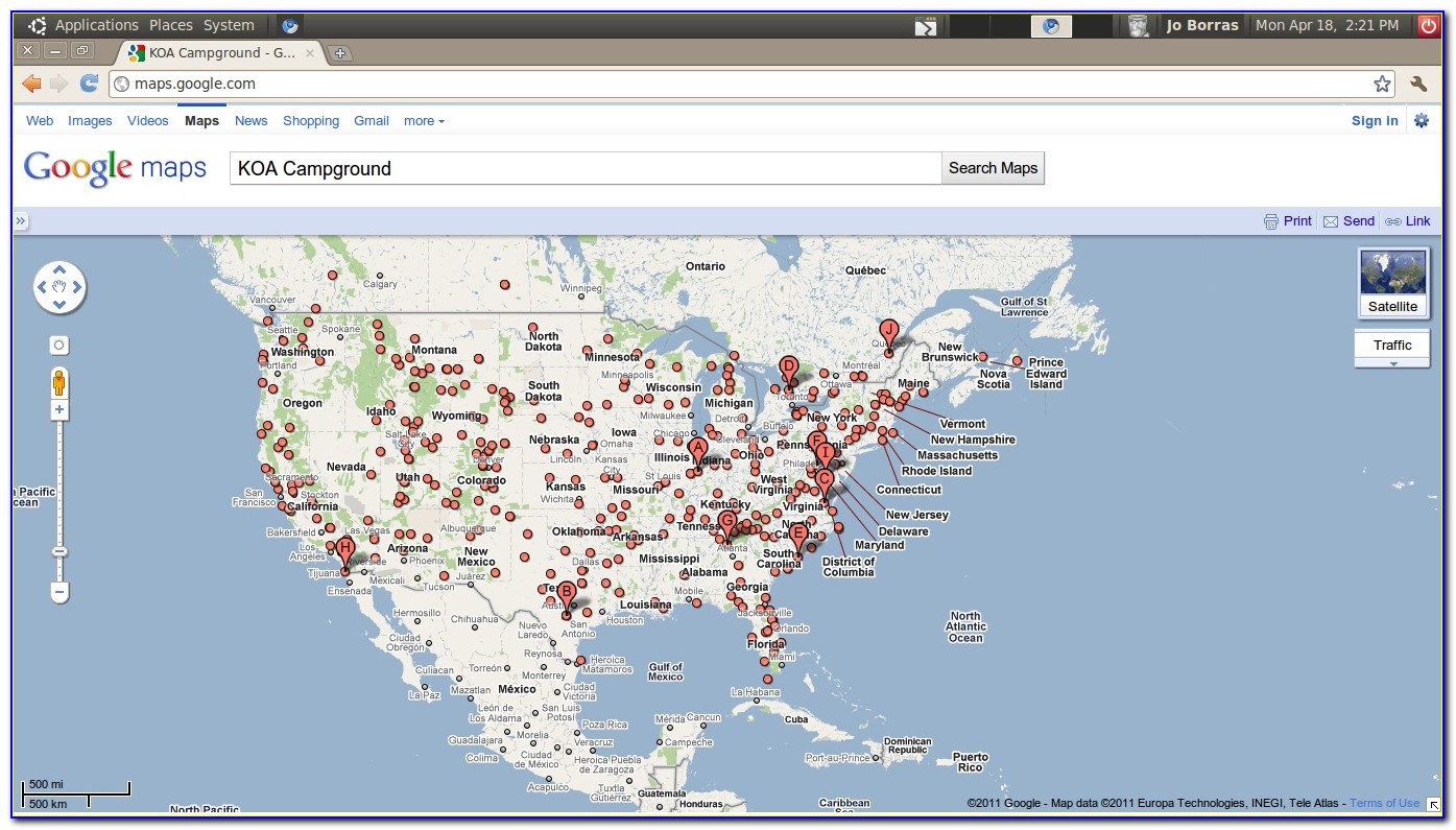 Map All Koa Campgrounds Usa
