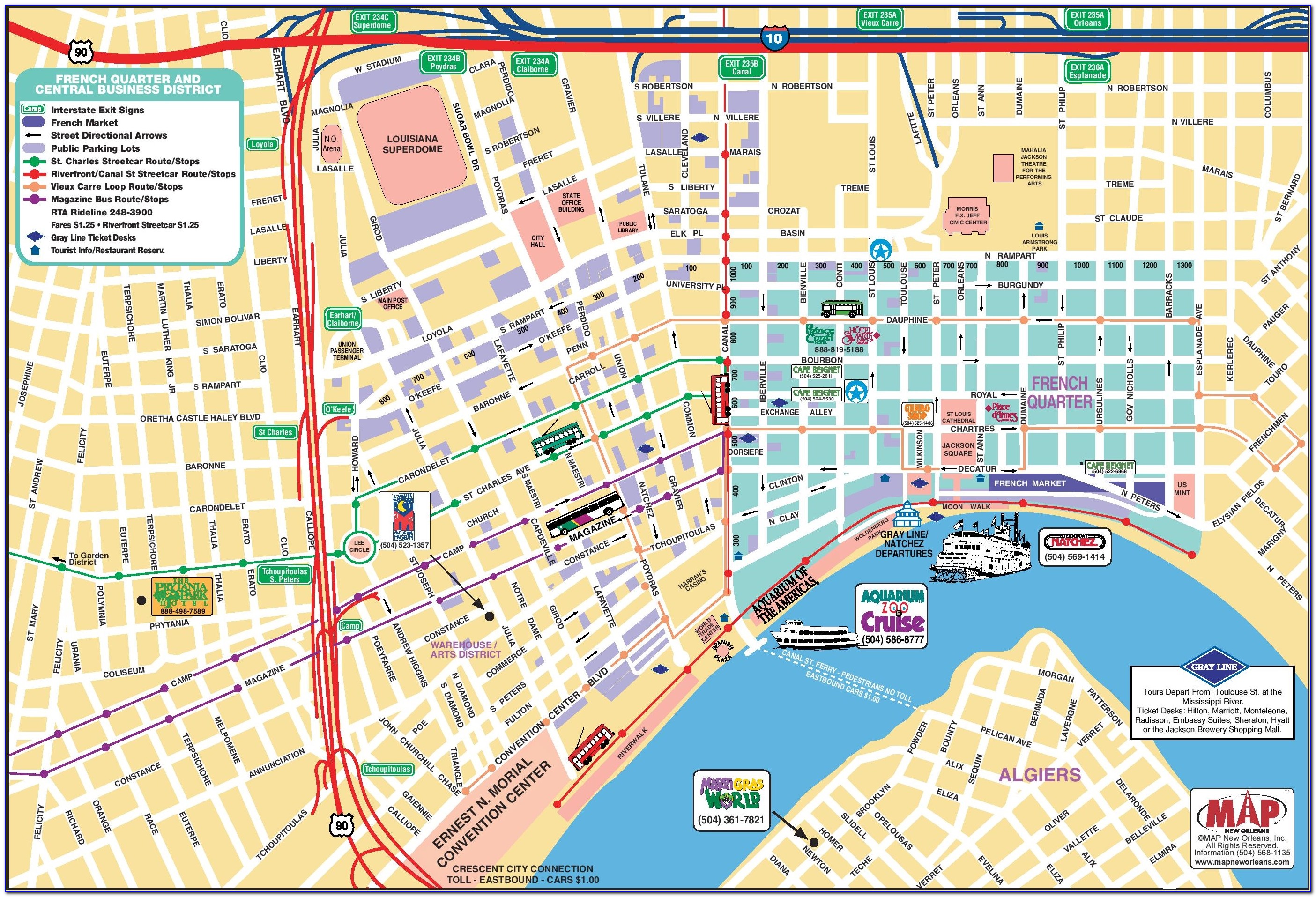 Map French Quarter Hotels