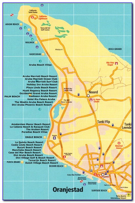 Map Hotels Palm Eagle Beach Aruba