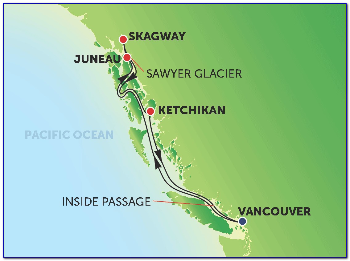 Map Inside Passage Alaska