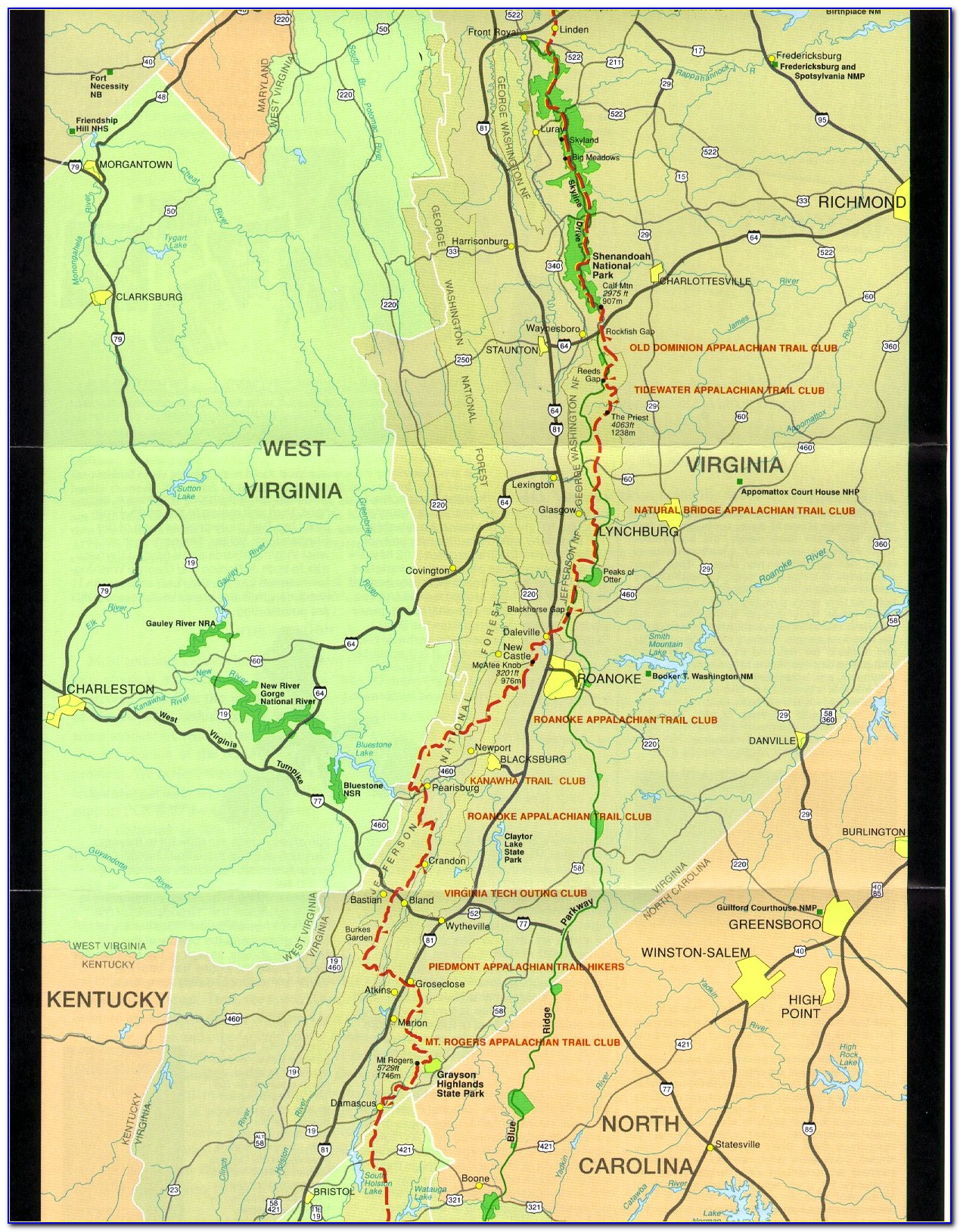 Map Of Appalachian Trail Through Nh