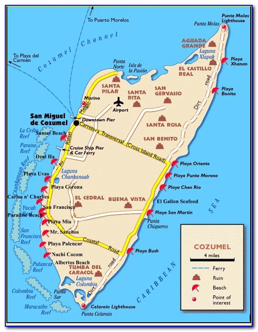 Map Of Beach Hotels In Cozumel
