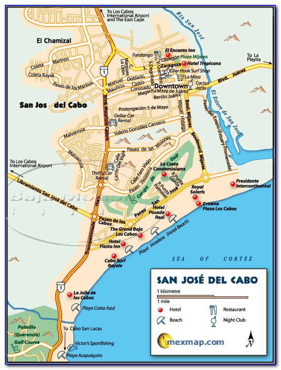 Map Of Beach Hotels In San Jose Del Cabo