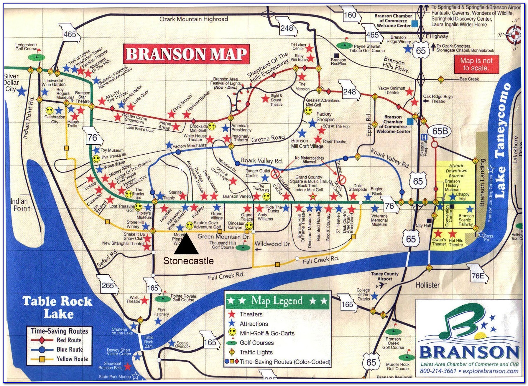 Map Of Branson Mo Hotels On The Strip