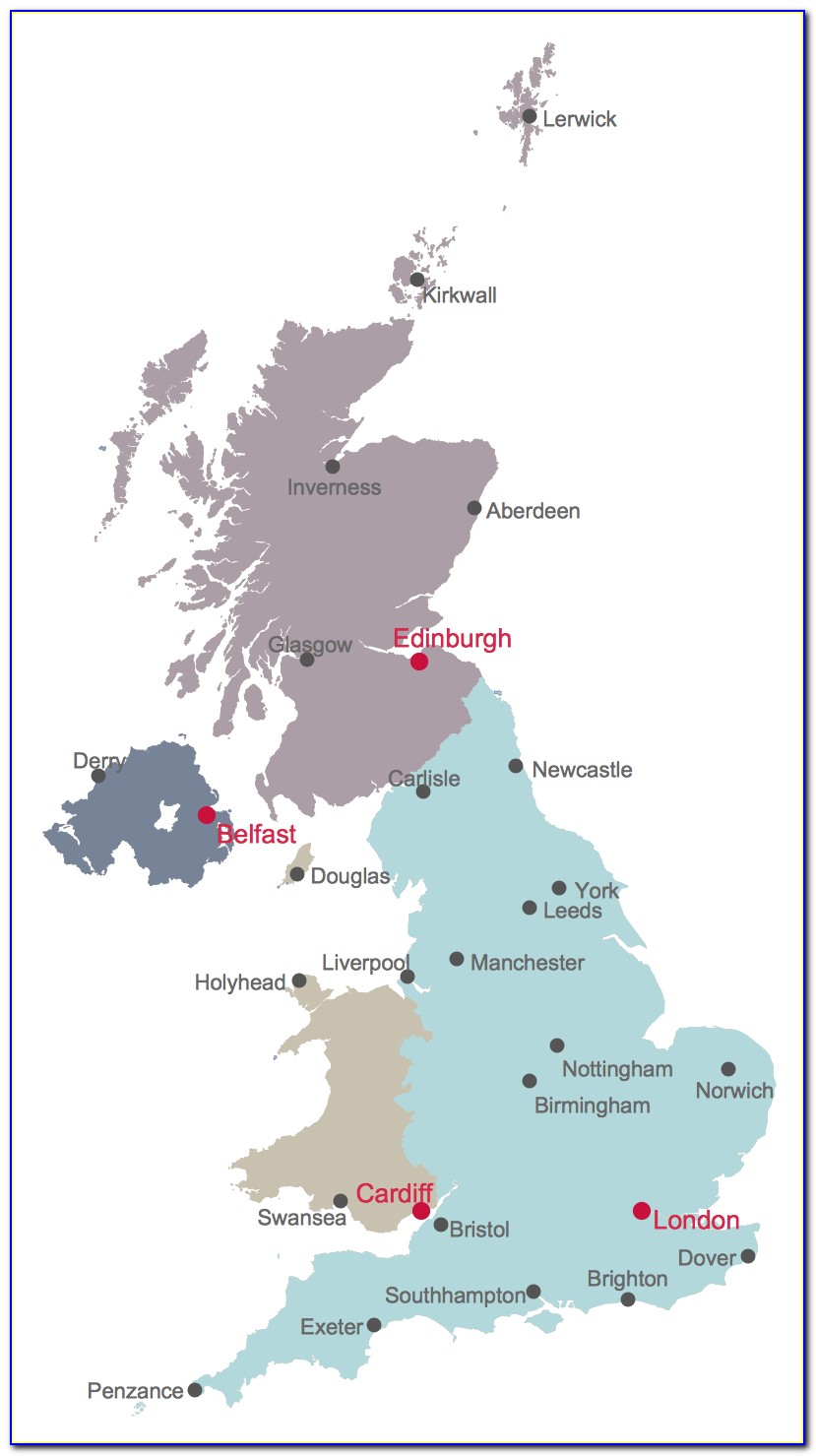 Map Of British Isles Showing Cities