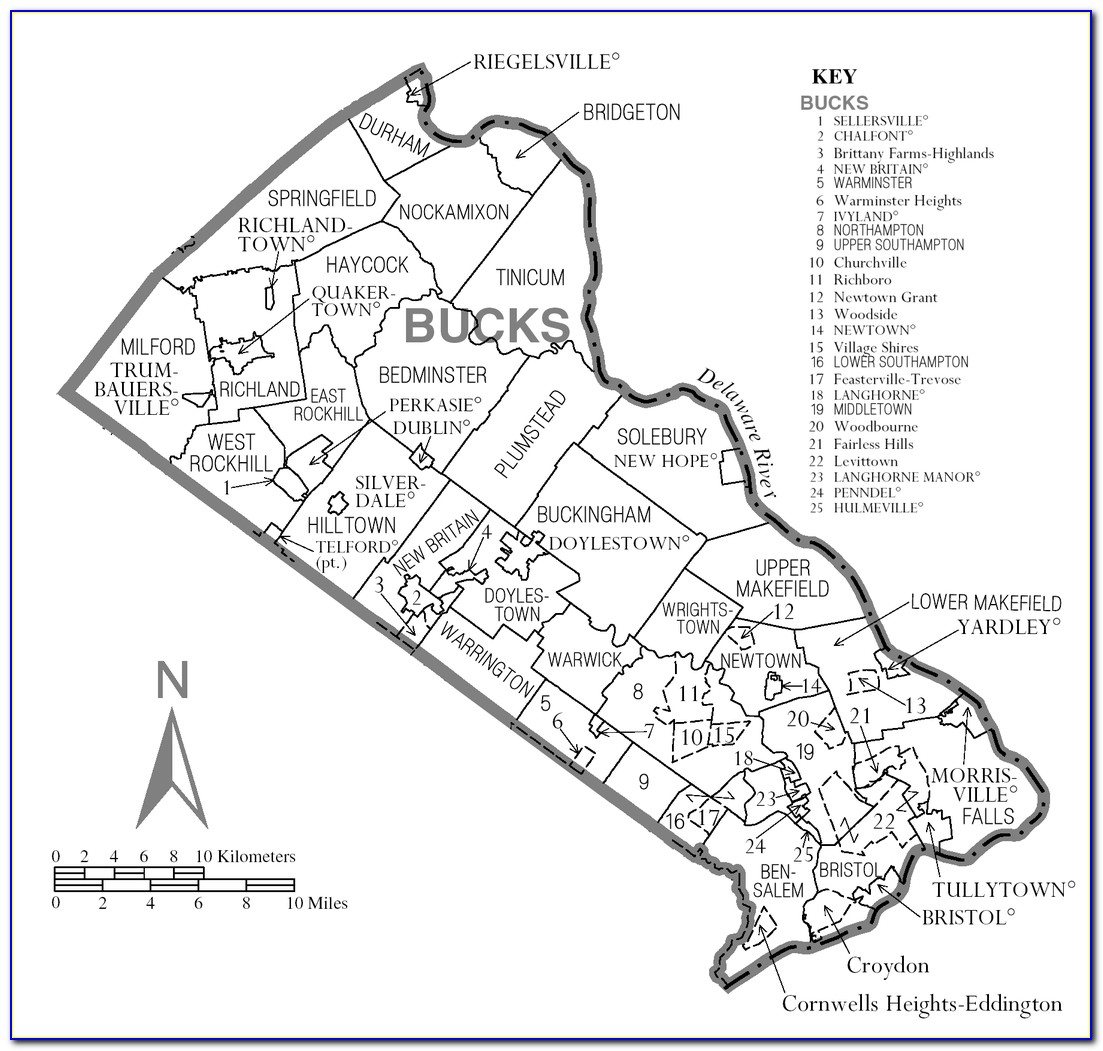 Map Of Bucks County Pa Townships