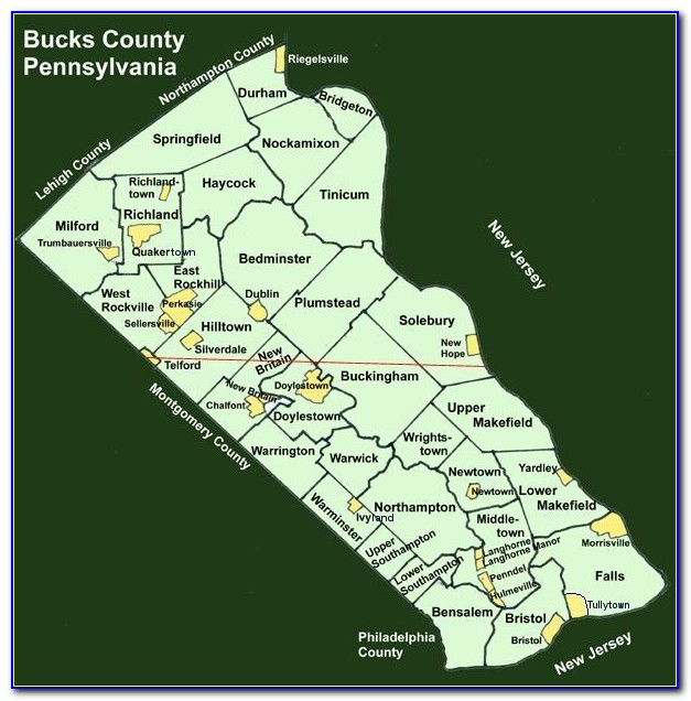 Map Of Bucks County Pennsylvania