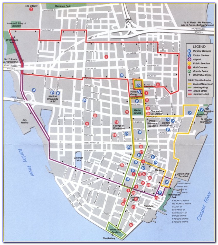 Map Of Charleston Sc Historic District Hotels