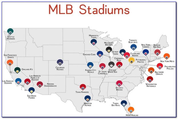 Map Of Cities With Major League Baseball Teams