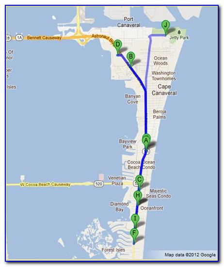 Map Of Cocoa Beach Hotels