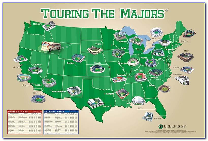 Map Of Every Baseball Stadium