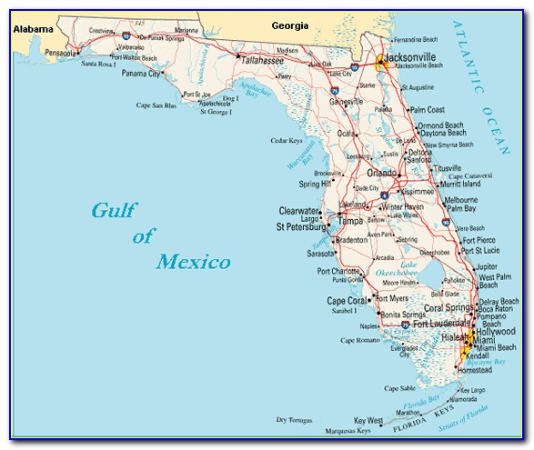 Map Of Florida Gulf Coast Beach Towns
