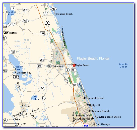 Map Of Florida Showing Flagler Beach