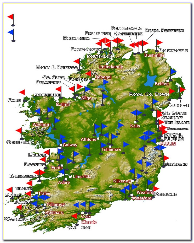 Map Of Golf Courses In Southwest Ireland