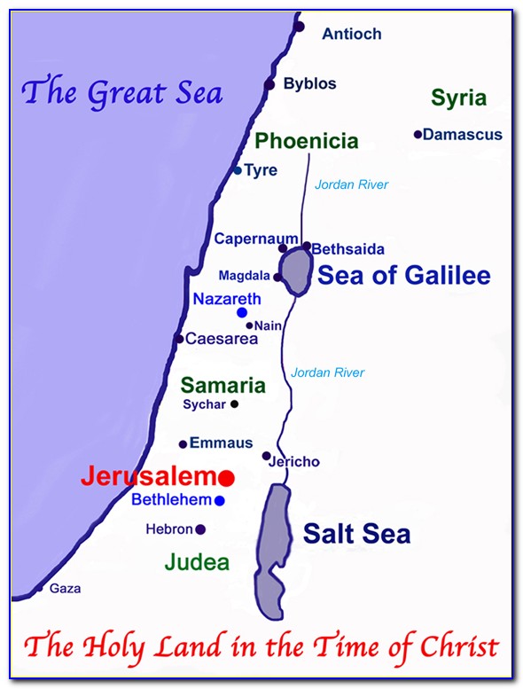 Map Of Holy Lands In Jesus Time
