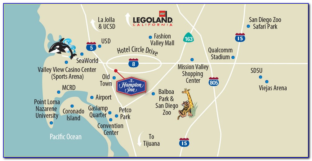 Map Of Hotel Circle San Diego California