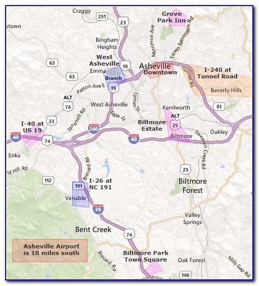 Map Of Hotels In Asheville Nc