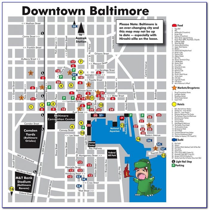Map Of Hotels In Baltimore Inner Harbor Area - Maps ...