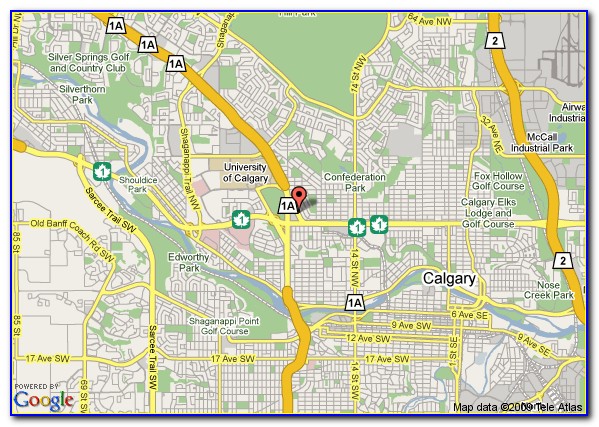 Map Of Hotels In Calgary Ab