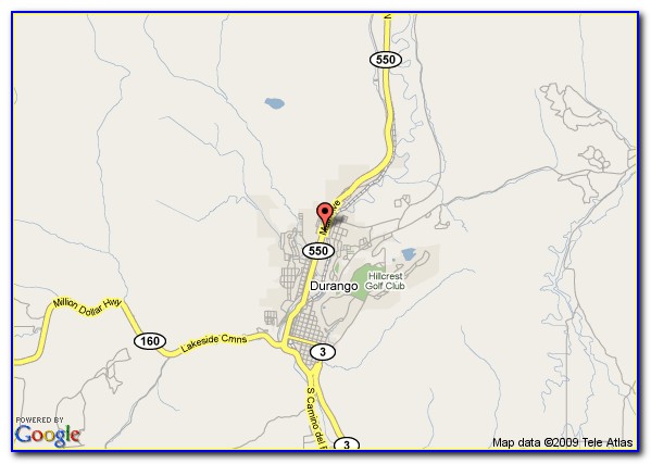 Map Of Hotels In Durango Colorado
