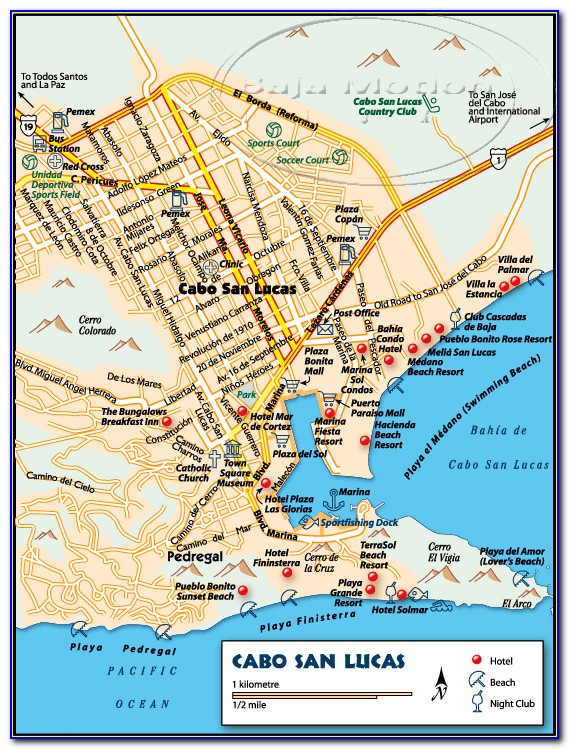 Map Of Hotels In Los Cabos Mexico