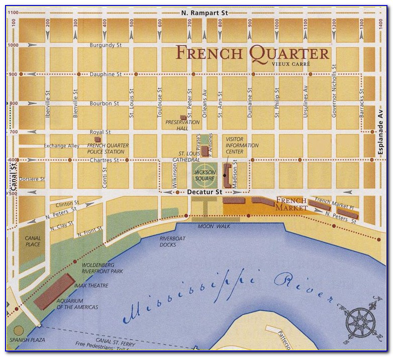 Map Of Hotels In New Orleans Near French Quarter