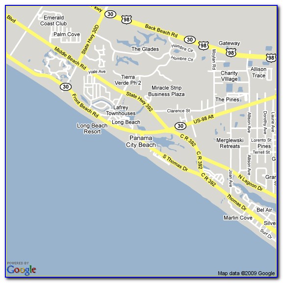 Map Of Hotels In Panama City Beach