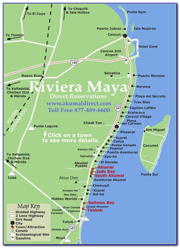 Map Of Hotels In Riviera Maya Playa Del Carmen