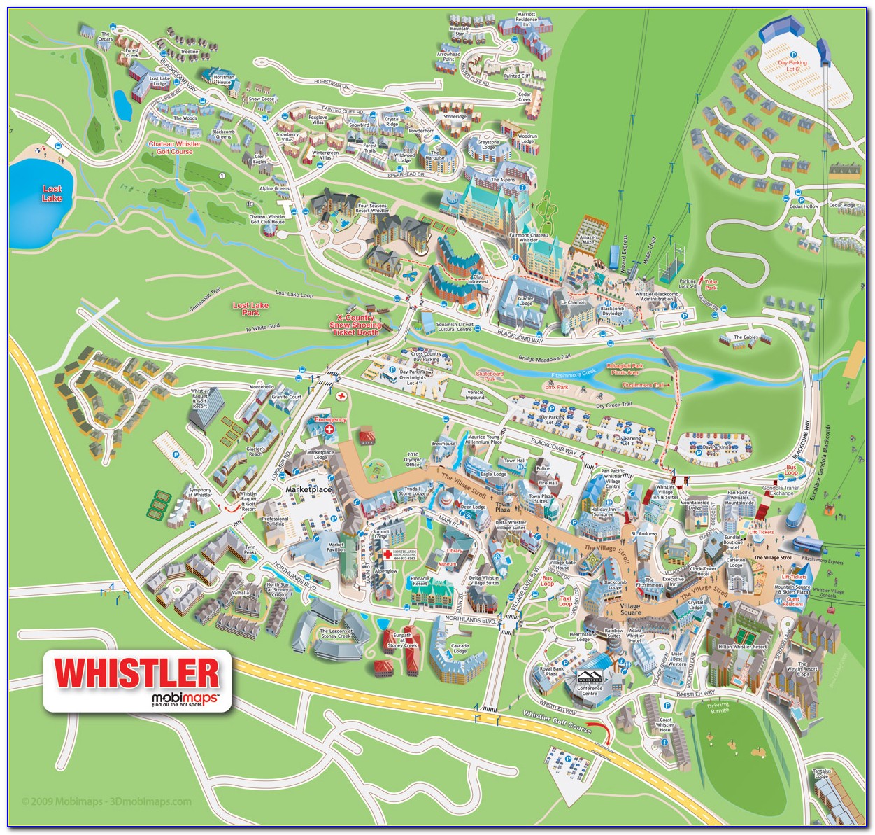 Map Of Hotels In Whistler Village