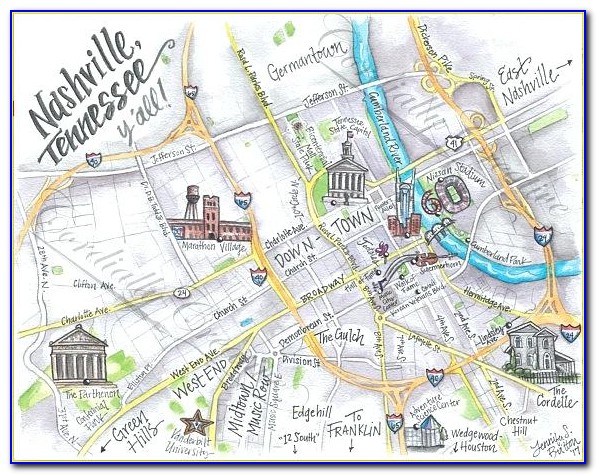 Map Of Hotels Near Broadway In Nashville Tn