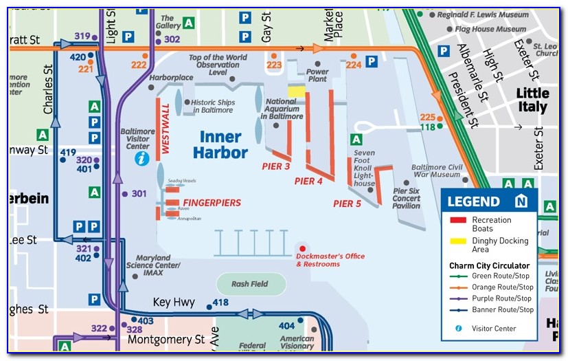 Map Of Hotels Near Inner Harbor Baltimore Md